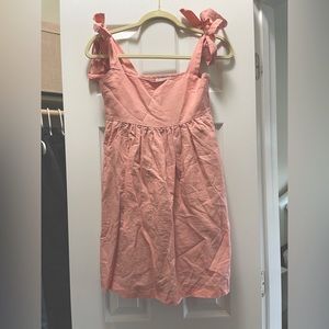 Coral / pink tie mini dress